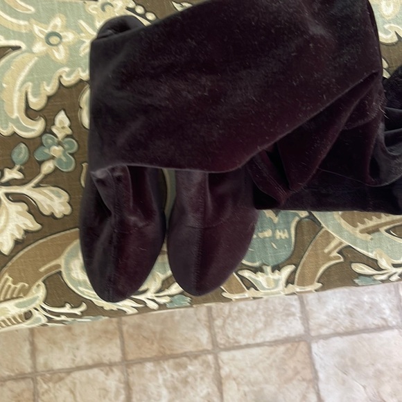 Thigh high black velvet boots - Picture 1 of 7